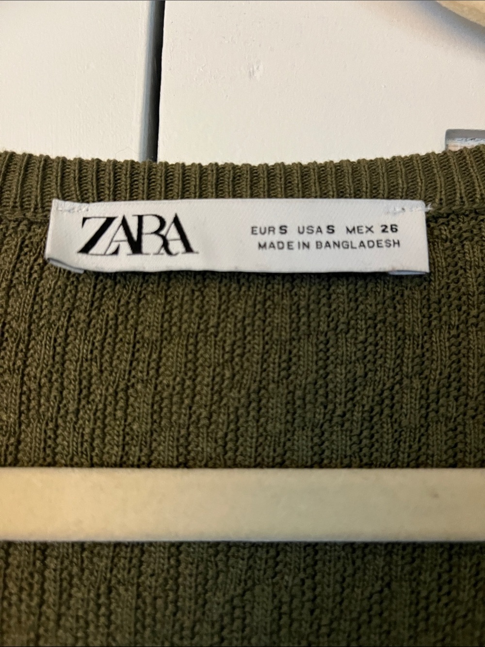 Zara Olive Ribbed Long Sleeve Maxi Dress - Picture 2 of 4